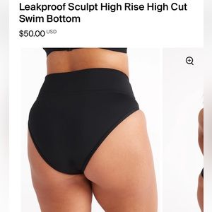 Knix leakproof high rise high cut swim bottom